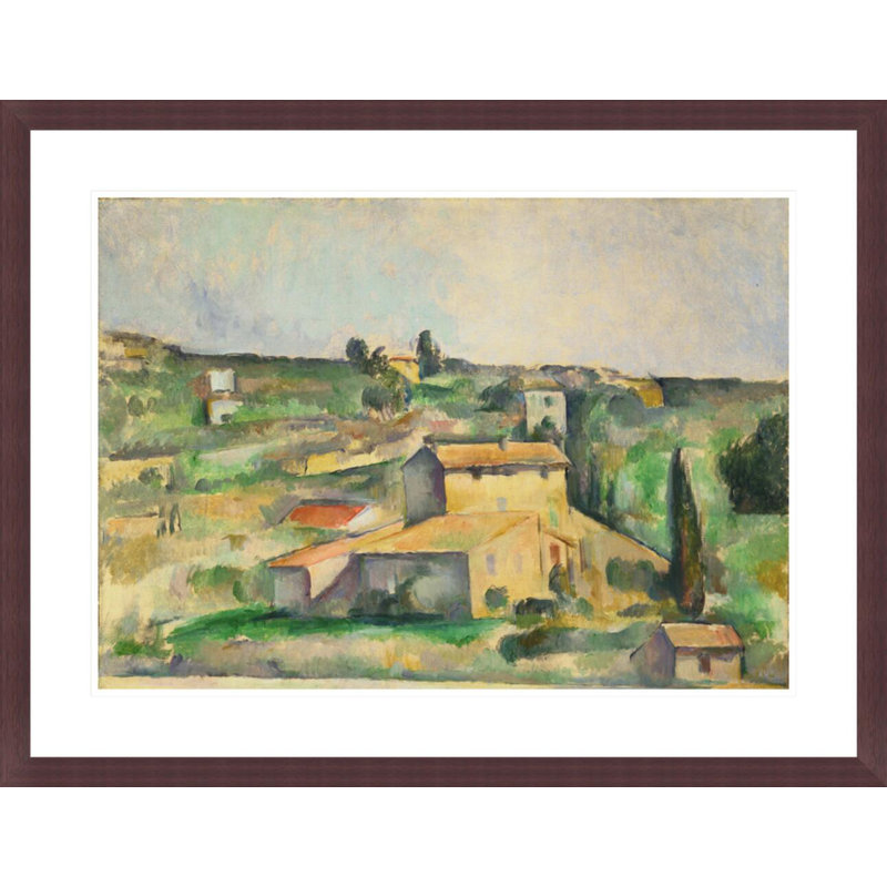 «Fields at Bellevue» par Paul Cézanne, impression giclée encadrée, H 23,25 po x l 29,5 po