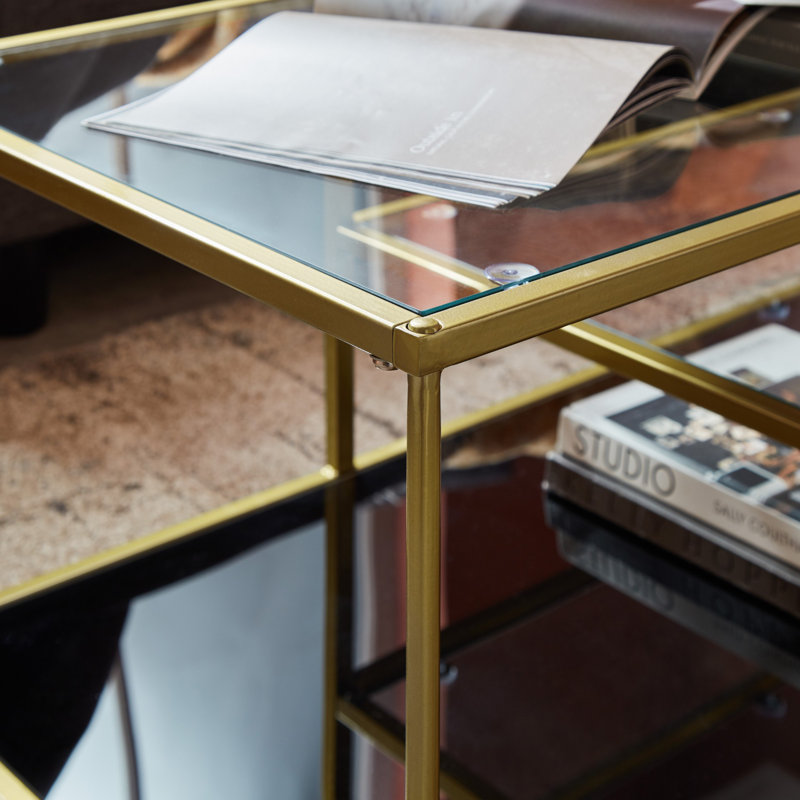 Vicente Frame Coffee Table with Storage, Brass
