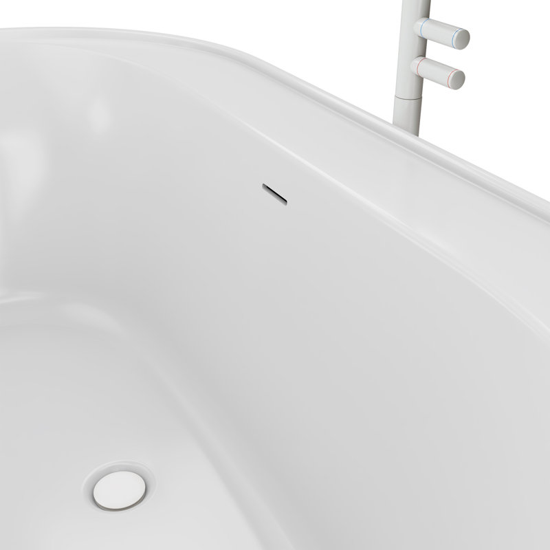 Essence 60-1/4 in. L x 34-1/4 in. W x 23-5/8 in. H Freestanding Acrylic Bathtub, White