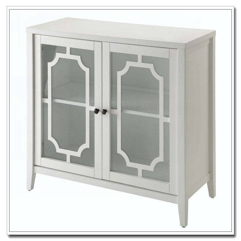 Console blanche avec 2 portes