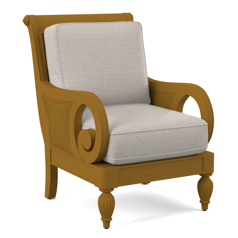 Grand View 71.12Cm Wide Armchair, White Textured Performance; 0865-91, Antique Frost White Finish