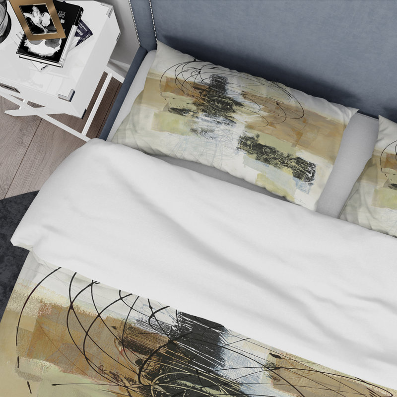 Glam Cream Dream I - Ensemble de housse de couette moderne et contemporain - Microfibre de polyester