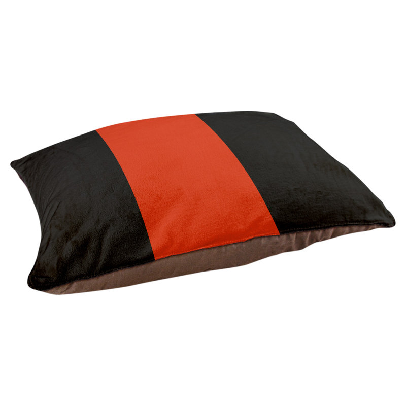 Coussin pour chien hockey Las Vegas, Moyen (H 14 po x l 40 po x P 30 po), Noir / orange clair / noir