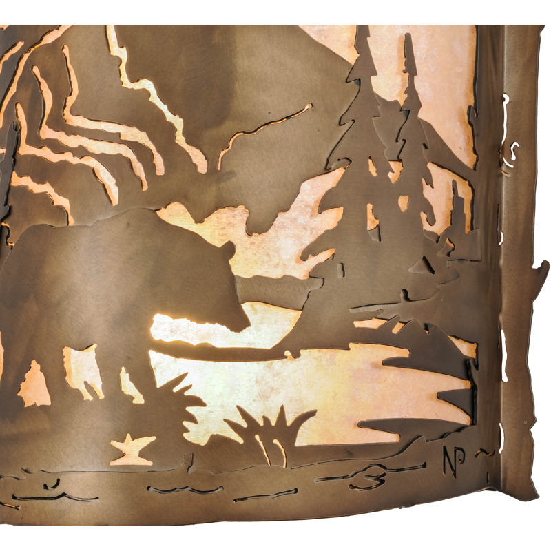 Rustic Lodge Flush Mounted Sconce