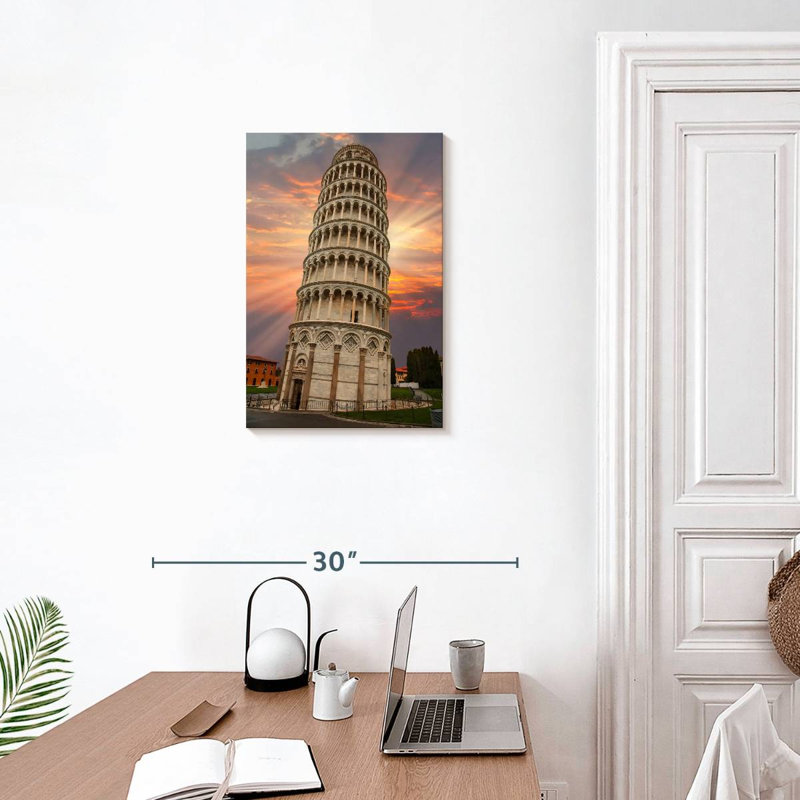 Lilie Iconic Leaning Pisa Tower, 24" H x 16" W
