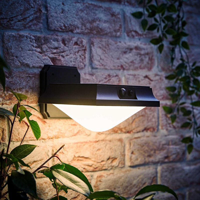 Matte Black 13cm H Solar Powered Integrated LED Outdoor Sconce