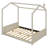 Twin Size Velvet House Bed Wood Bed-192333737-192333742
