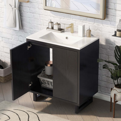 Meuble-lavabo de salle de bain avec lavabo et 2 portes