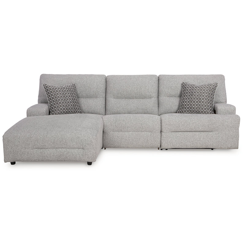 Canapé modulaire inclinable électrique 3 pièces Depaul, Orienté à gauche (vu de face), Polyester gris