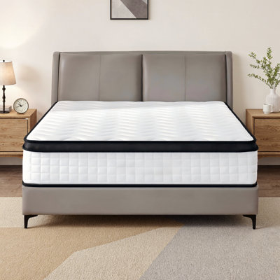 Très grand matelas hybride - mousse à mémoire de forme de 12 po et ressorts ensachés pour soulager la pression, soutenir la colonne vertébrale, améliorer les bords et isoler les mouvements