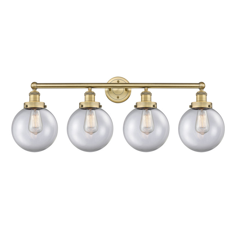 Alphonsa 4 - Light Dimmable Vanity Light, Clear, Brushed Brass