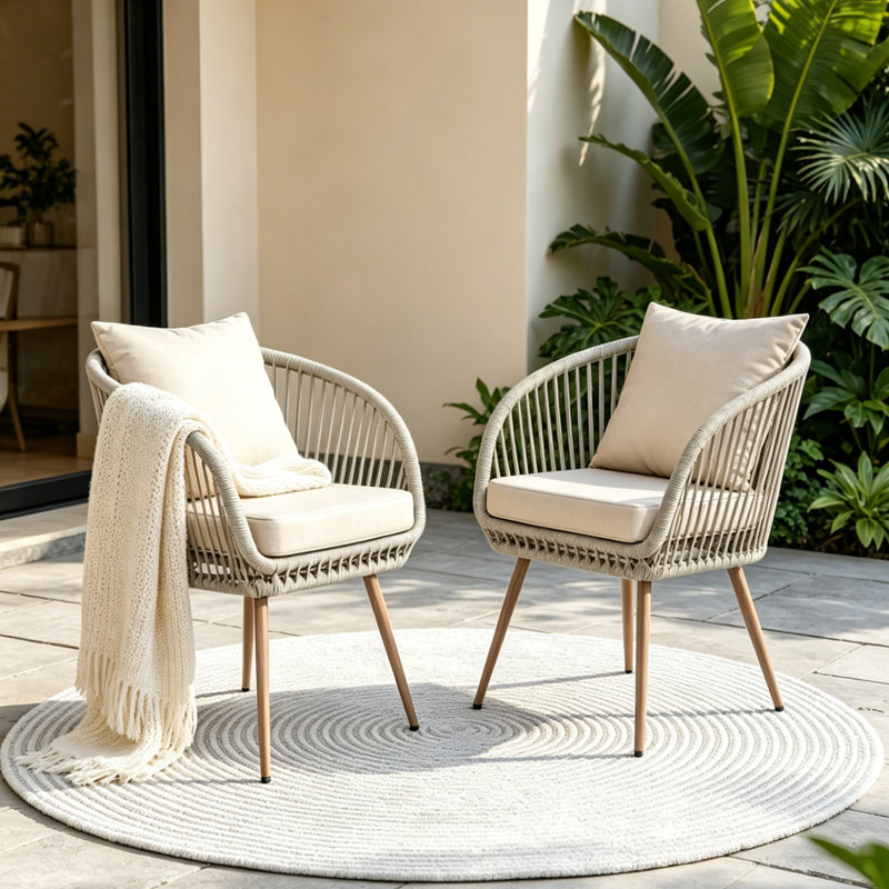 Chaise de patio d'extérieur avec coussin