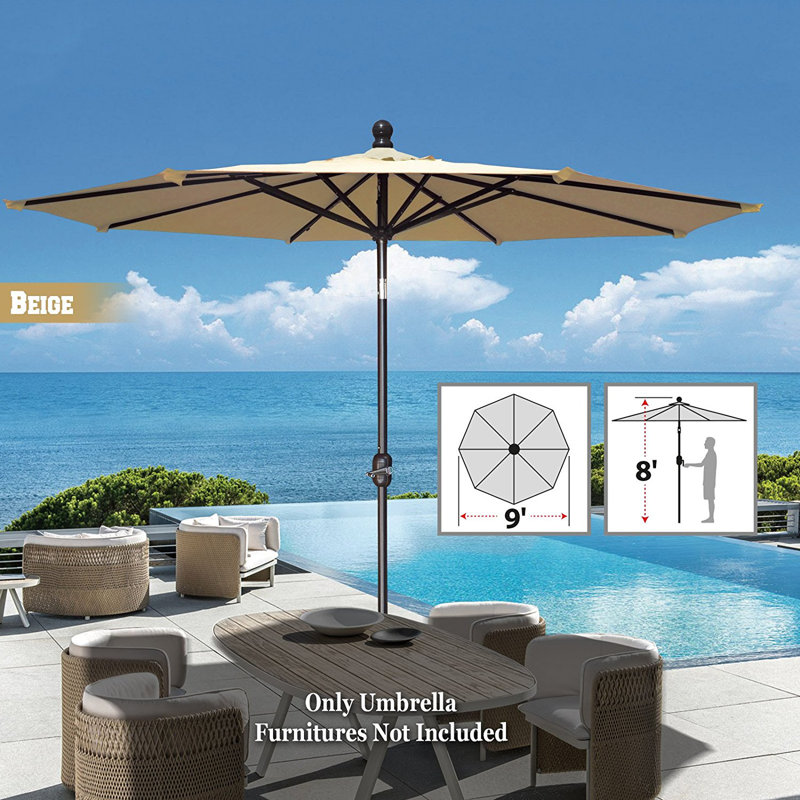 Parasol 9 pi Arguello, Beige