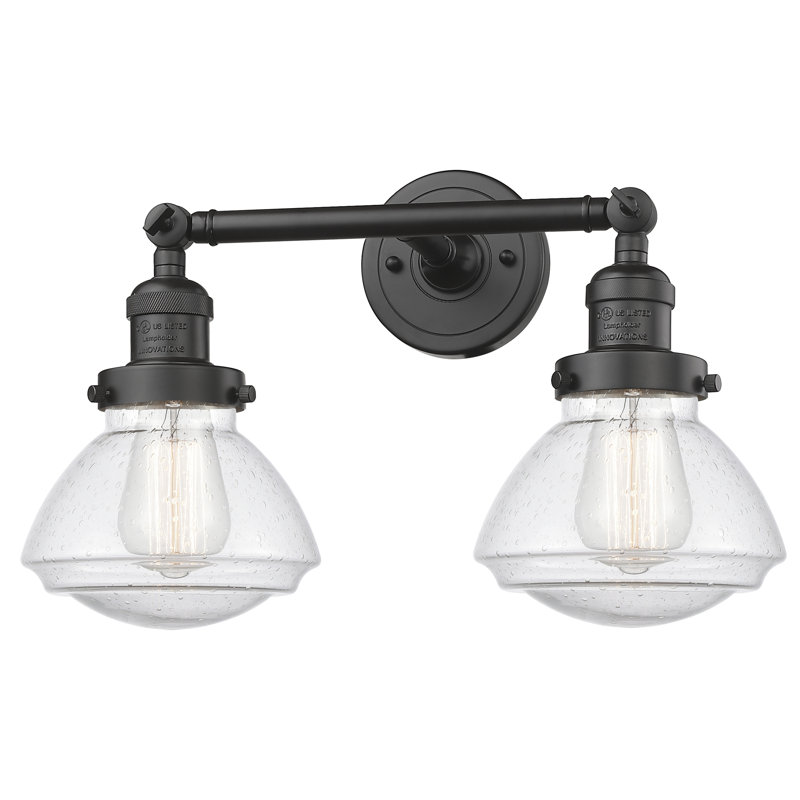 Chesterville 2 - Light Dimmable Vanity Light, Seedy, 6 Watt Vinage LED Bulb, Oil Rubbed Bronze