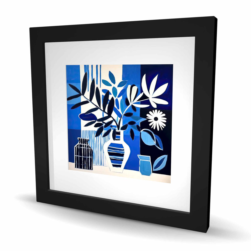 Blue Living - Reproduction matte encadrée noire pour la décoration intérieure