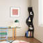 Bibliothèque d'angle, étagère murale moderne à 5 niveaux avec petit support de rangement ondulé pour petit espace-422627080-416104797
