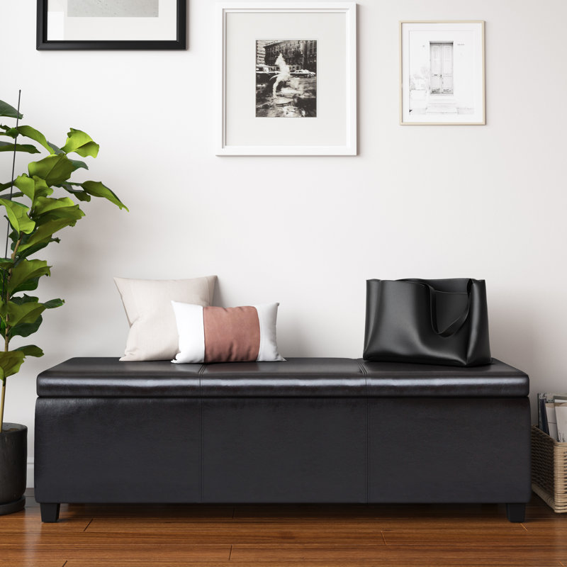 Tanners Brown Faux Leather Extra Large Storage Ottoman Bench