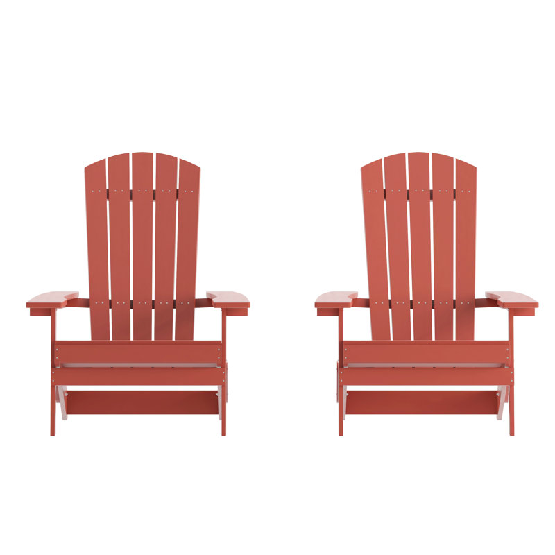 Chaise Adirondack pliante en résine Balasi, Rouge