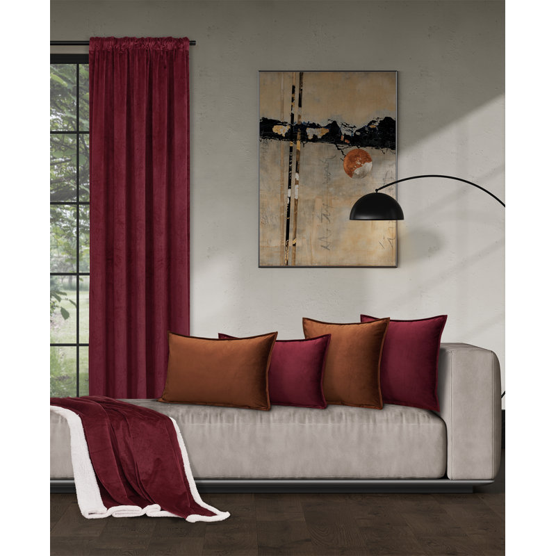 Terracotta Velvet Rectangle Lumbar Throw Pillow Cover