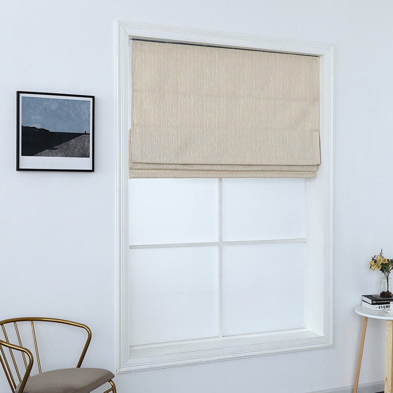 Store romain obscurcissant sans cordon en tissu tissé, L 39 po x L 64 po, Vanille