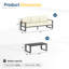 Ensemble de mobilier d'extérieur tout aluminium pour tous les temps, ensemble de mobilier de patio pour 3 personnes avec accoudoirs en bois pour un toucher doux pour la peau, ensemble de conversation de patio 2 pièces avec coussins amovibles-115050026