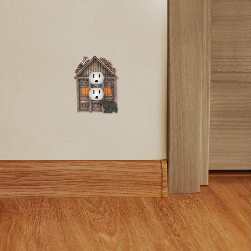 Plaque murale rustique en résine avec motif d'ours