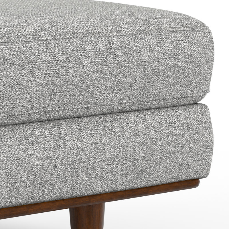 Morrison 49" Mist Grey Woven-Blend Fabric Ottoman