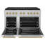 ZLINE Autograph Edition 48 in. 6.7 cu. ft. Paramount Gas Range W/ 8 Burner DuoPro Cooktop and Dual Ovens in Satin Stainless Steel and Matte Black Accents-248838686
