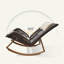 Chaise berçante en métal tissé en rotin