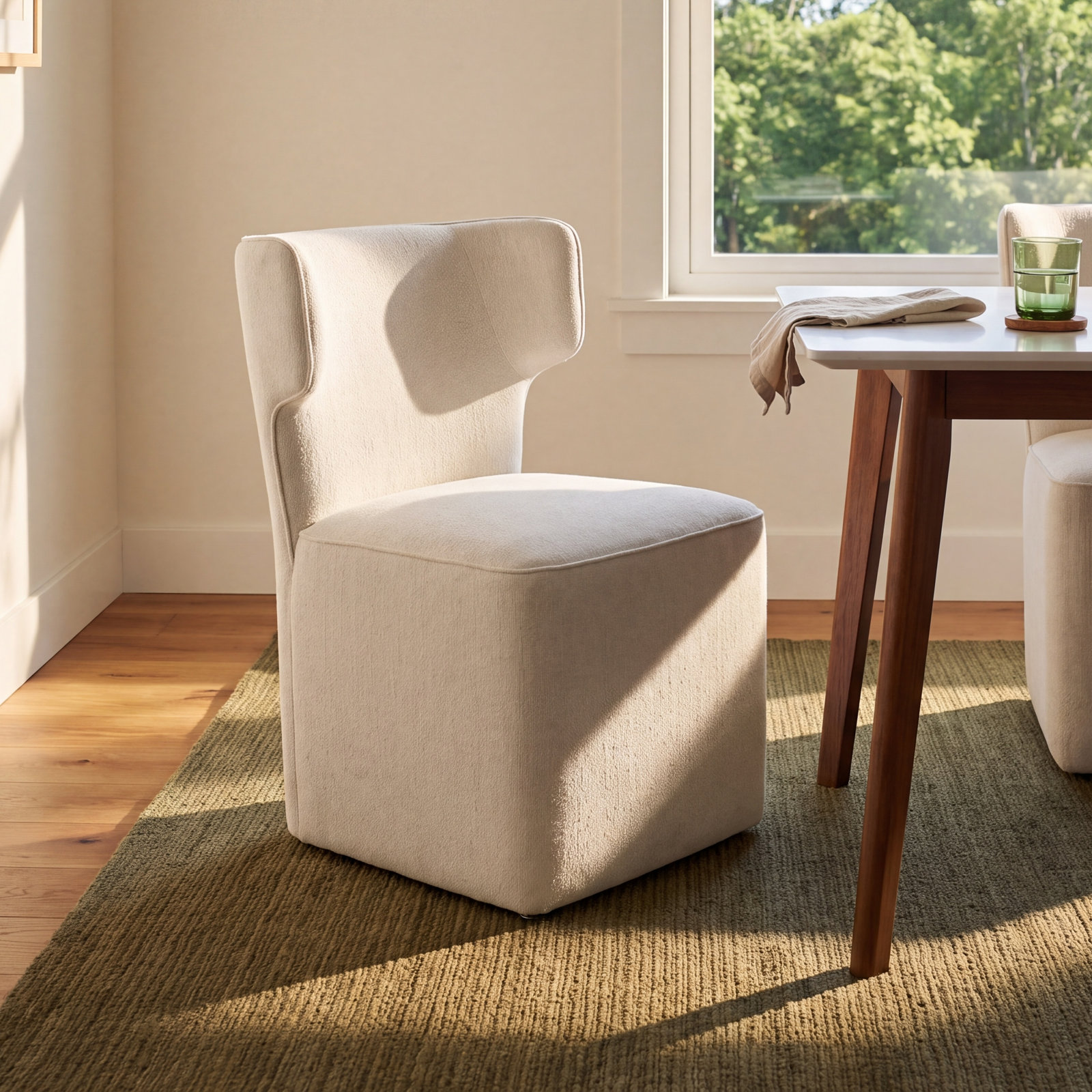 Sardinia Dining Chair, Mellow Ivory Chenille