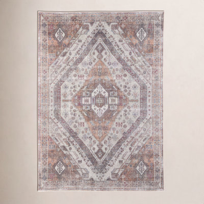 Vincenta Oriental Brown/Ivory/Gray Area Rug