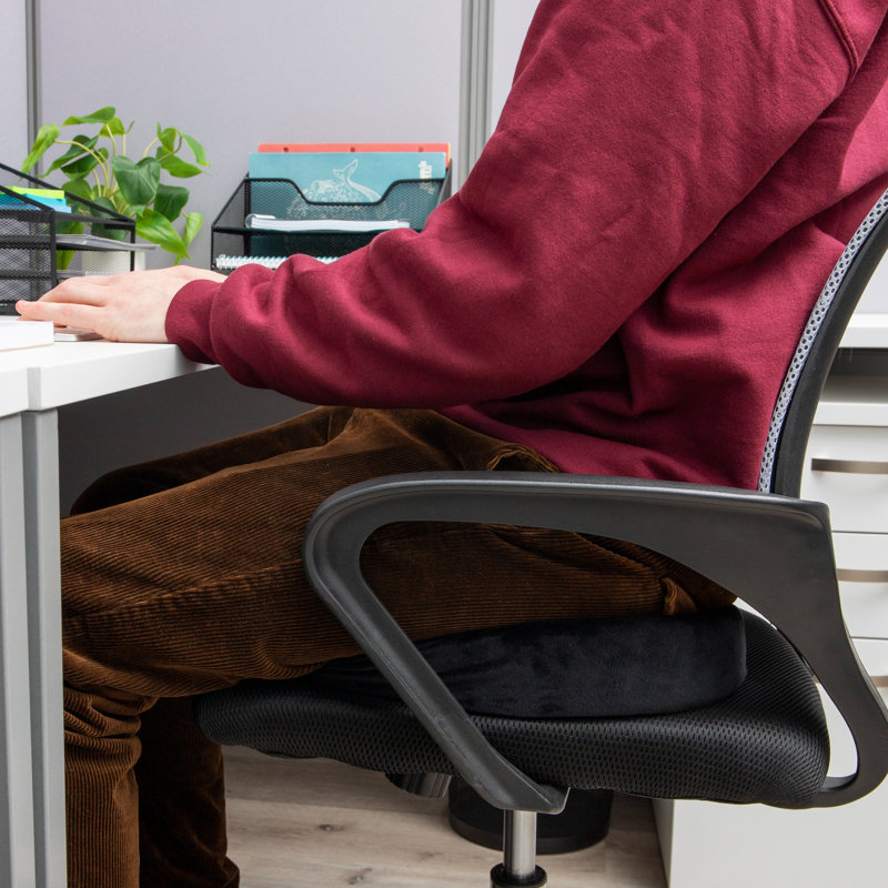 Black Memory Foam Ergonomic Seat Cushion with Polyester Cover