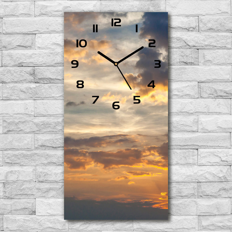 Jaimon Glass Wall Clock, Grey/Brown/Black