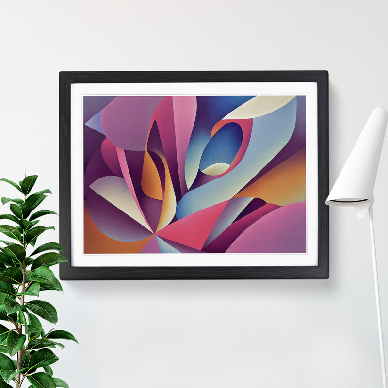 XH1022-8748X Surreal Modern Art Vol.3 Abstract 1 Piece Single Picture Frame Wall Art, 46cm H x 64cm W x 2cm D, Black