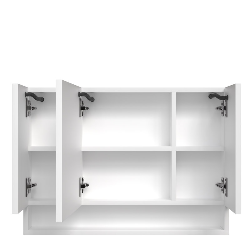 39"W x 28"H 3-Door Bathroom Medicine Cabinet with Mirror, LED Lights, Defogger