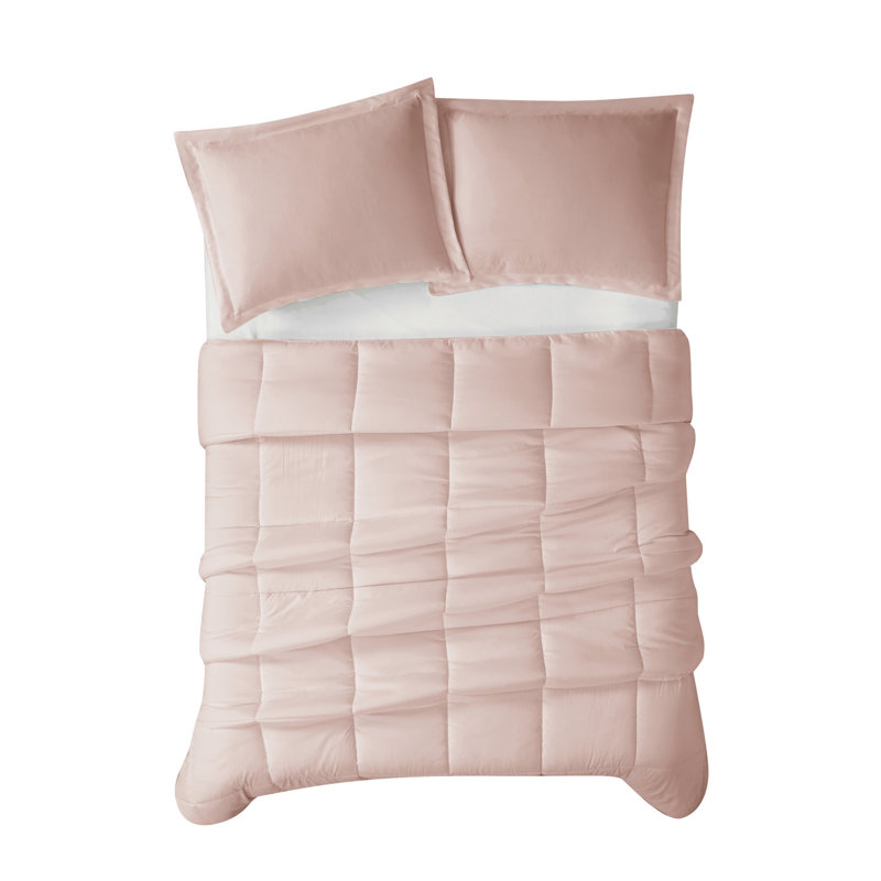 Blush Twin Microfiber Reversible Comforter Set