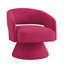 Fauteuil demi-tonneau pivotant rembourré en velours-1832133550