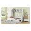 Lit escamotable double pleine grandeur avec placard et tiroirs, blanc-1258883580