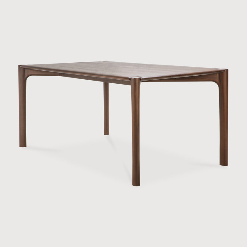 PI Solid Oak Dining Table, 30"H x 79"L x 37.5"W, Teak Brown