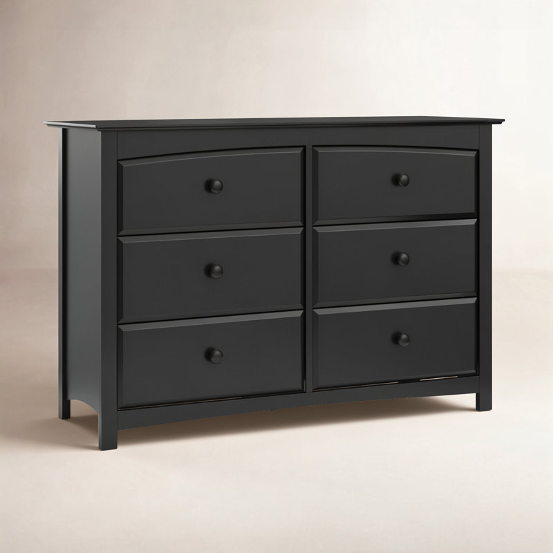 Kenton 6 Drawer Double Dresser, Black