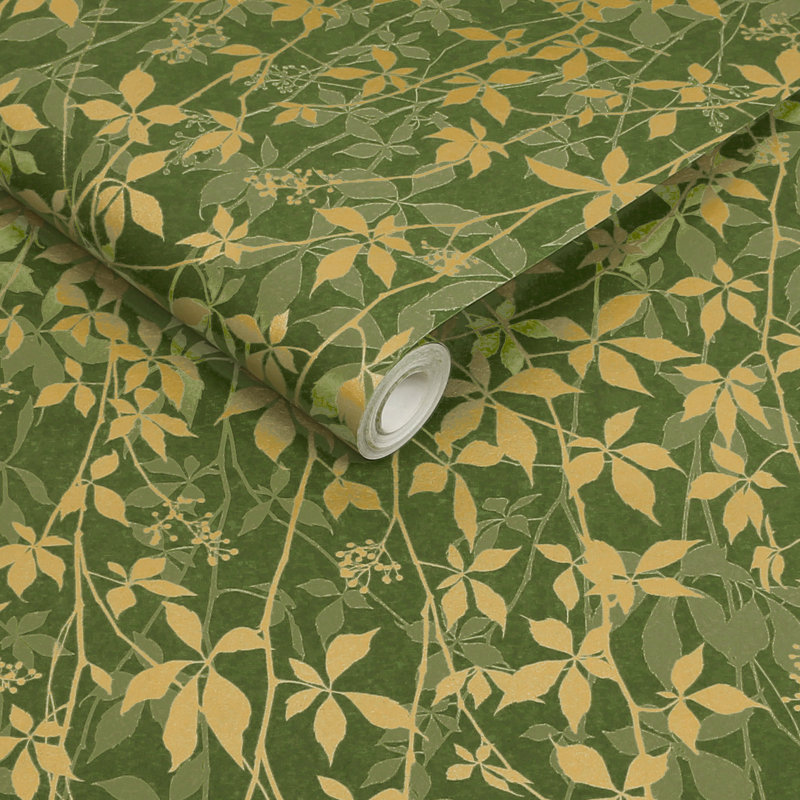 Clarissa Hulse Virginia Creeper Russet & Copper Wallpaper, Green