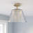 Morea 3 Light Semi-Flush Ceiling Mount with Clear Woven Lattice Shade-1037177198