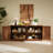 63" Sideboard Buffet With 4 Square Doors, Retro Storage Cabinets With Adjustable Shelves For Kitchen, Dinning Room-1270679922