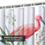 Rideau de douche aquarelle avec fleurs roses et feuilles de palmier avec 12 crochets-589774440