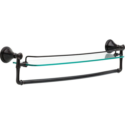 Cassidy 18 in. Glass Shelf with Towel Bar