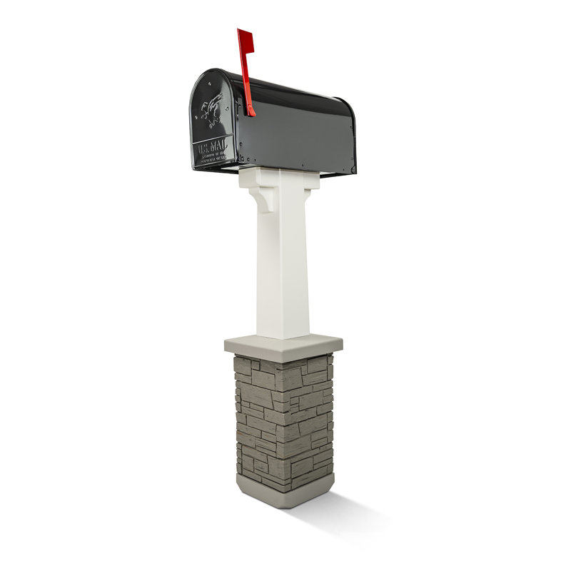 PAK Premium Mailbox Post Pedestal Classic White