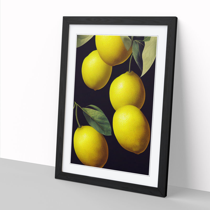 Lemon Fruit - Framed Print, 34cm H x 25cm W x 2cm D, Walnut
