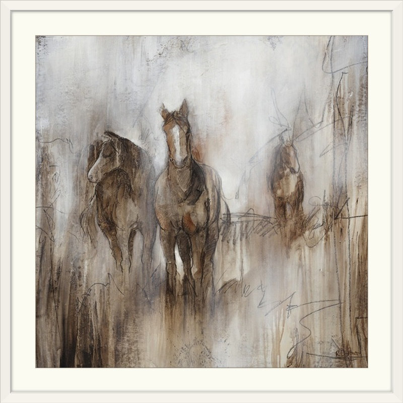 « i » rikki drotar,, reproduction d’art Grazing, Cadre blanc, H 20" x l 20" x P 1"