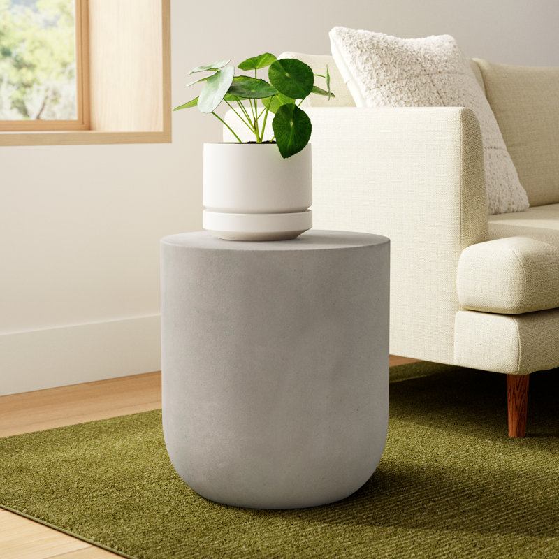Elise Concrete Top End Table, Gray