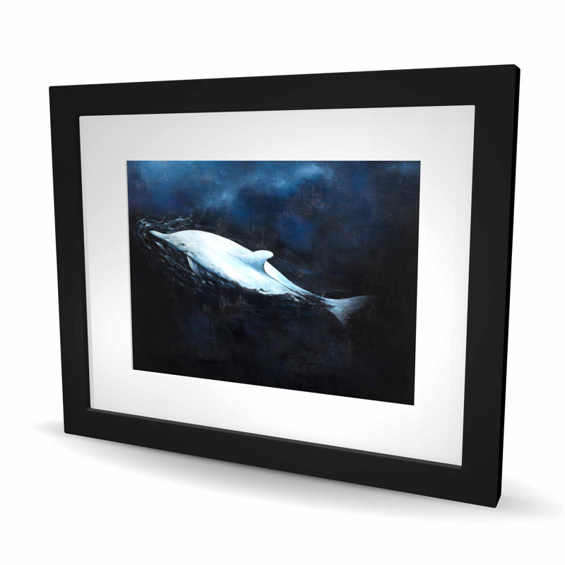 Dauphin nageant | Impression matte encadrée Livingroom Marine